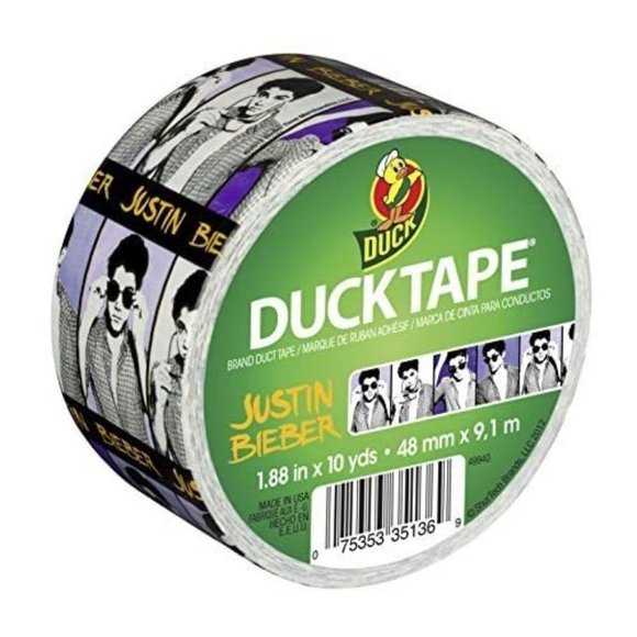 One Sealed Roll Of Justin Bieber Duck Brand Duct Tape - Picture 1 of 4